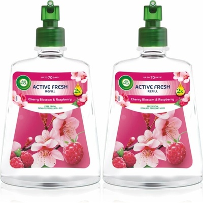 Air Wick Active Fresh osviežovač vzduchu náplň Cherry Blossom & Raspberry 3 x 228 ml