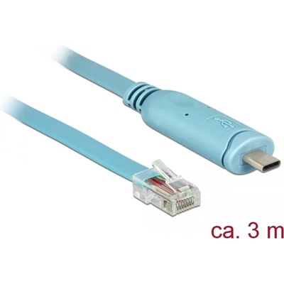 Delock Адаптер USB 2.0 Type-C мъжки към 1 x сериен RS-232 RJ45 мъжки 3.0 m син