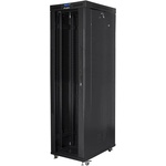 Lanberg Рак шкаф Lanberg 19" 47U 800x1000mm с LCD и стъклена врата, черен v2 (FF01-8047-12BL)