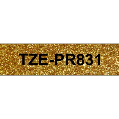 páska BROTHER TZePR831 čierne písmo, zlatá premium páska Tape (12mm) (TZEPR831)