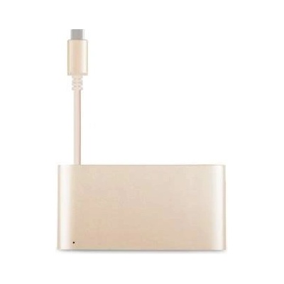 Moshi USB-C Multiport Adapter - адаптер за свързване от USB-C към HDMI 4K, USB-C, USB-A (златист)