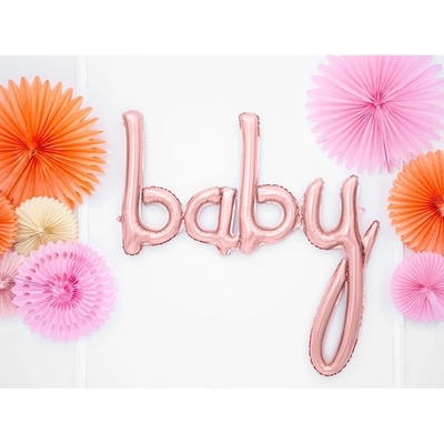 Party Deco FB42M 019R Fóliový balón Baby rúžové zlato 73cm