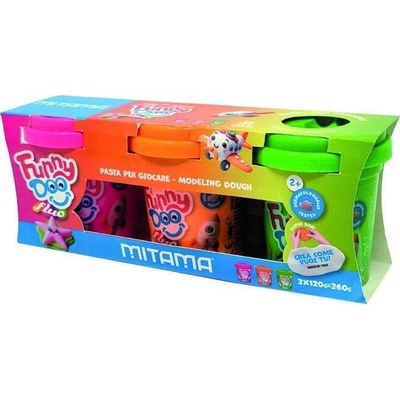 FUNNY DOO sada 3 nenonové barvy 3x120 g oranžová růžová zelená MITAMA 63849 balení 3 ks