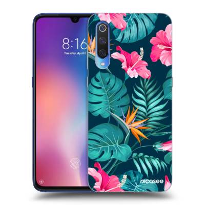 Picasee silikonový průhledný obal pro Xiaomi Mi 9 - Pink Monstera