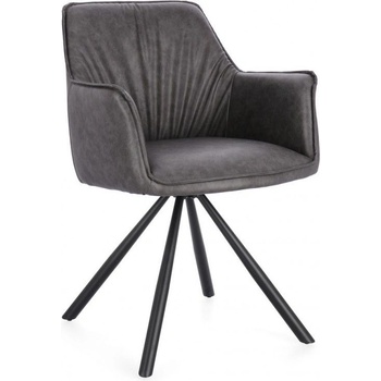 Bizzotto breval ВЪРТЯЩ СТОЛ С ПОДЛАКЪТНИЦИ СИВ КОЖ (0730330)