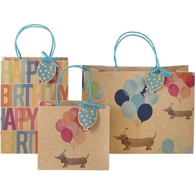 Dárková taška set 3 vel. Artebene Happy Birtday Balloons Dog