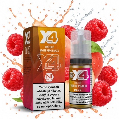 X4 Bar Juice White Peach Razz 10 ml 10 mg