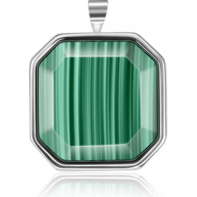 Olivie Stříbrný přívěsek GREEN NATURAL MALACHIT 6012