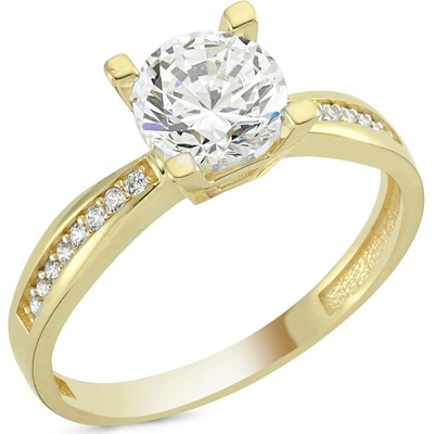 Lillian Vassago zásnubní prsten ze žlutého zlata se zirkony LLV03 EGR0795Y