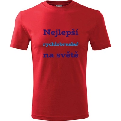 Tričko nejlepší rychlobruslař na světě dárek pro rychrobruslaře červené
