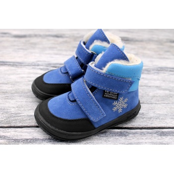 Jonap kožené zimní boty s membránou Jerry světle modrá vločka