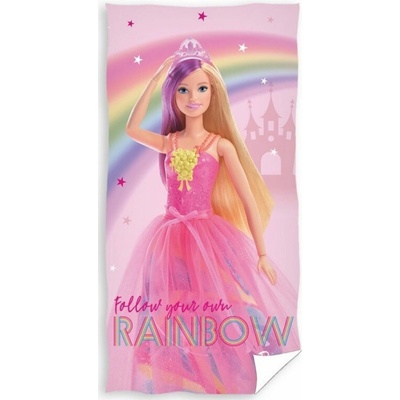 Carbotex Barbie uterák ružový svet 70 x 140 cm