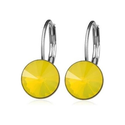 Nubis ocelové náušnice s krystaly Swarovski yellow opal NBS08-YO