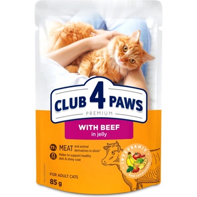 Club 4 Paws Premium With beef in jelly 85 g