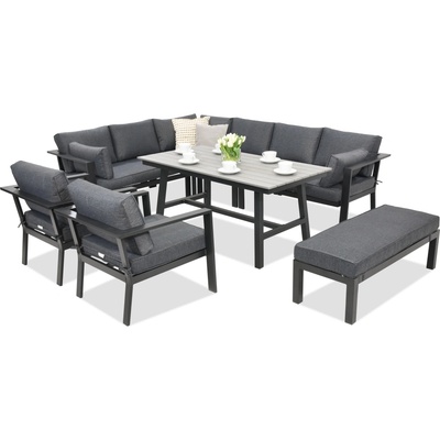 Garden Point Алуминиеви градински мебели Sydney Comida 7 с пейка Garden Point антрацит (GAP315-COM7L)