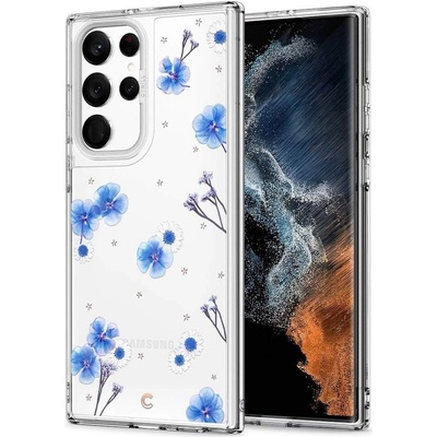 Spigen Cyrill Cecile Case Blue Spring - хибриден кейс с висока степен на защита за Samsung Galaxy S22 Ultra (цветни мотиви)
