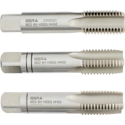 GSR B00105300 ruční závitník metrický M22 DIN 352 HSS 3 ks
