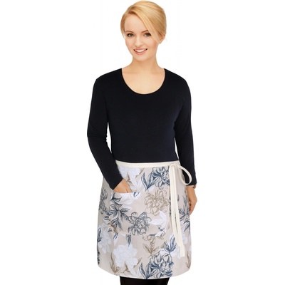 Brotex zástěra do pasu šedobéžový květ