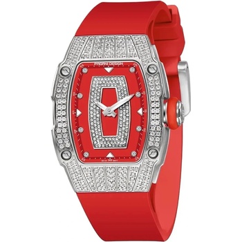 Pagani Дамски часовник Pagani Design Envie с кристали, Сребрист / Червен (PD-YS013-SILVER-RED)