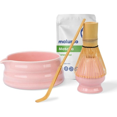 Malumo Matcha set růžový Varianta setu: Matcha set s Ceremonial Matchou 30 g