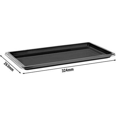 G.Gastro Servírovací podnos Polykarbonát GN 1/2 22 mm černý stohovatelný vhodné pro kryt na podnos AHGP12 D9779106