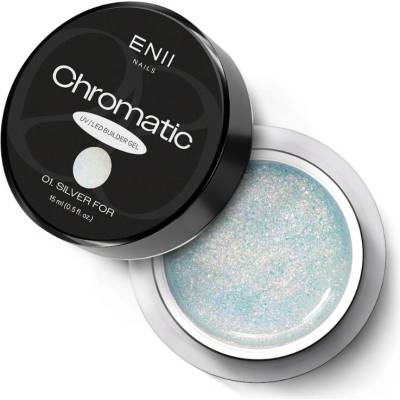 Enii Nails Chromatic Builder Uv Led gel 01 Silver For glitrový stavební gel 15ml