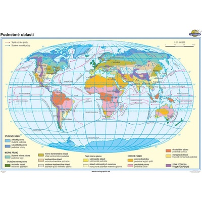 Cartographia Nástenná mapa Podnebné oblasti (160x120 cm)
