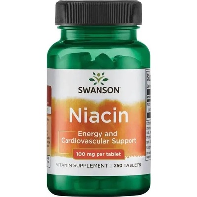 Swanson Niacin, 100 mg, 250 таблетки, Swanson (SW043)