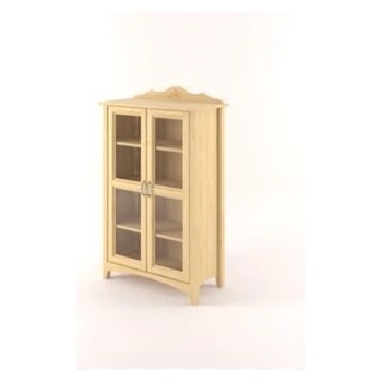 Drewmet Vitrína Castello Borovice 2barevný - Bílá+Rustikální