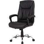Office Express ДИРЕКТОРСКИ СТОЛ freto ХРОМ ЕКО КОЖА ЧЕРЕН