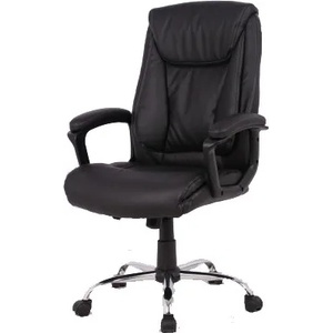 Office Express ДИРЕКТОРСКИ СТОЛ freto ХРОМ ЕКО КОЖА ЧЕРЕН