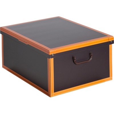 Lavatelli omyvatelný úložný box s víkem, hnědý, pevný karton, 50x40x25 cm 623_CU