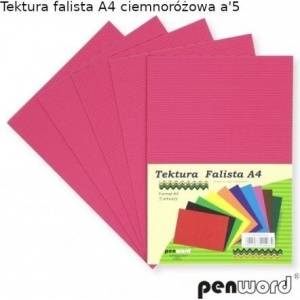 Penword A4 corrugated cardboard dark pink 5pcs