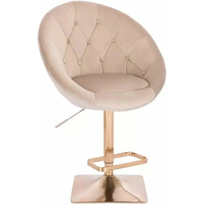 LuxuryForm Design Vera Velur na zlatej hranatej podstave / latte