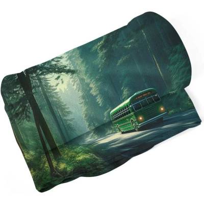 Sablio Deka Zelený autobus v lese 150x120