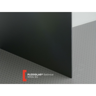 Röhm Pieskované plexisklo Plexiglas Satinice 3 mm 9H01 SC 1520 x 2030 mm čierne 1 ks