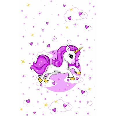 POL-MAK Papírový ubrus Pink Heart Unicorn 120x180 cm OD01_OG_P_030501