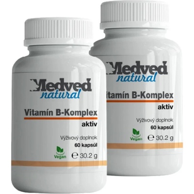 2× Medveď Natural Vitamin B-Komplex aktiv 60 kapslí