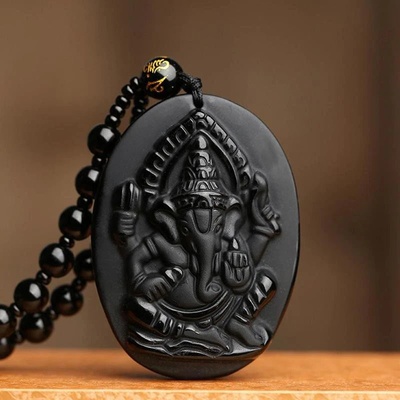 BudNej amulet úspech a inteligencia z obsidiánu MN6016