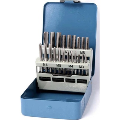 Sada závitnikov 21-dielna, M3, M4, M5, M6, M8, M10, M12, kovová kazeta, XL-TOOLS
