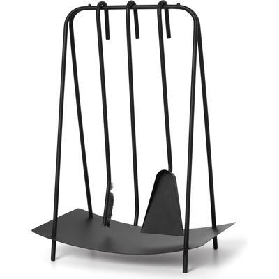 Ferm Living Инструменти за камина Port на стойка черни 3 части (100567101)