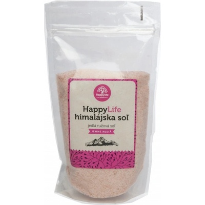 Happylife Himalájska Soľ ružová jedlá jemná 500 g