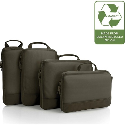 Heys Ecotex Compression Packing Cube 4 Pc Set Green Moss