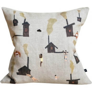 Fine Little Day Ľanový Sauna Embroidered 45 x 45 cm