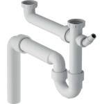 Geberit - Запушалка срещу миризми за двойна мивка, с ъглова муфа за маркуч, вертикален изход, диаметър 50 мм 152.553. 11.1 (152.553.11.1)