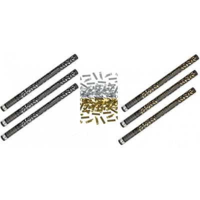 Konfety 80 cm ZLATÉ metalické STRIEBORNÉ metalické