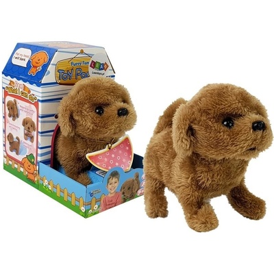 LEAN TOYS Interaktívny psík na batérie hnedý