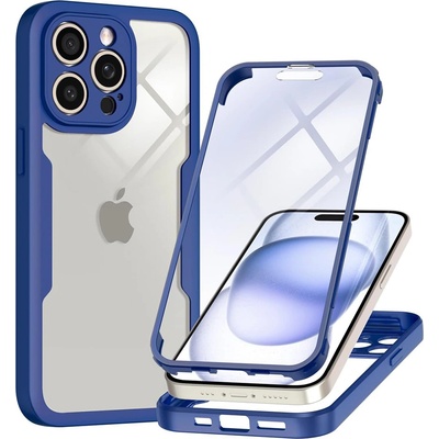 Techsuit Калъф за iPhone 14 Pro Max + Протектор - ColorVerse 360 Series - син