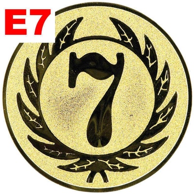Emblém E7 SEDMIČKA umístění na sportovní pohár nebo medaili 25 mm