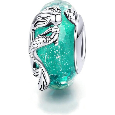 P&J Jewellery Zelený skleněný přívěsek Mořská panna SGB7